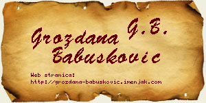 Grozdana Babušković vizit kartica